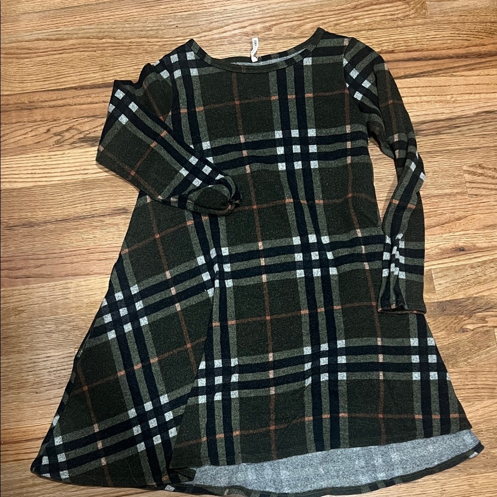 Bellamie Green Plaid Casual Dress